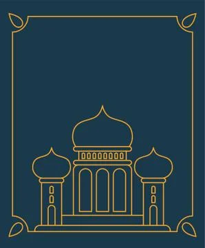 Mosque Islamic religious building. Vector illustration for Muslim holiday Eid Illustrazione stock