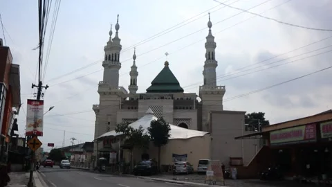 Mosque in Java Indonesia. Modern mosque architecture Stock Footage 239692246