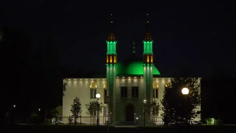 Mosque in Langepas front view Stock Footage 282965297