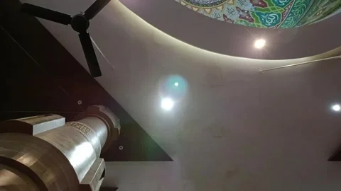 The mosque lights were short-circuited, the lights were flickering Stock Footage 288800964