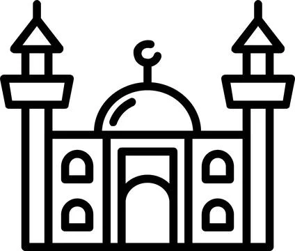Mosque Line Icon Design Stock Illustration