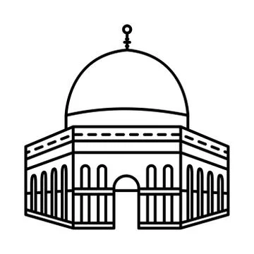Mosque line icon - Vector iconic Stock Illustration