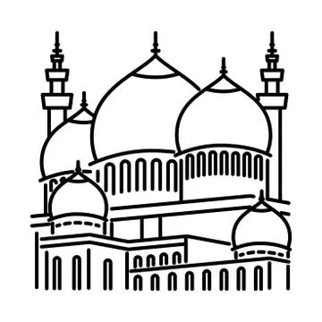 Mosque line icon - Vector iconic Stock Illustration
