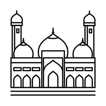 Mosque line icon - Vector iconic Illustration Stock Illustration
