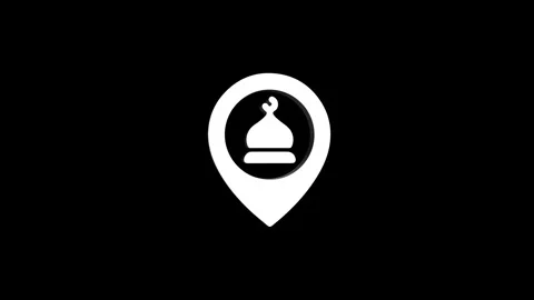 Mosque location 3d pin map rotating animation spinning in background 스톡 동영상 313492409