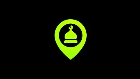 Mosque location 3d pin map rotating animation spinning in background Stock Footage 313492422