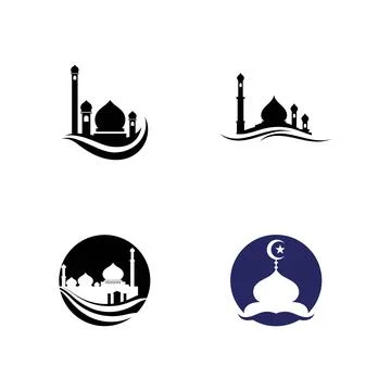 Mosque logo and symbol vector image 스톡 일러스트