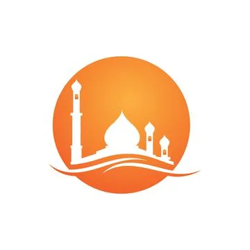 Mosque logo and symbol vector image 스톡 일러스트