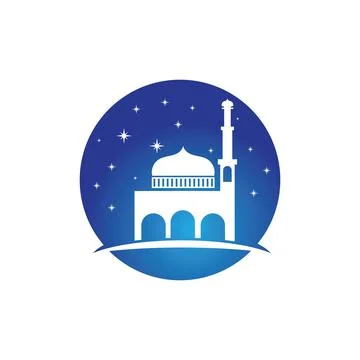 Mosque logo and symbol vector image 스톡 일러스트