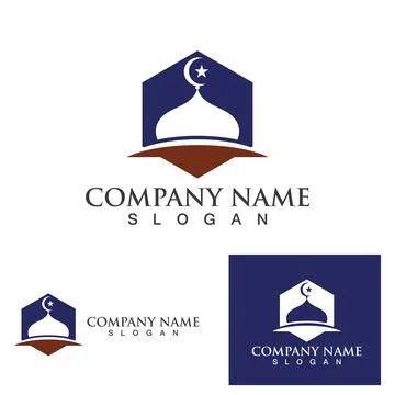 Mosque logo and symbol vector image Stock Illustration