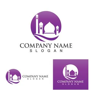 Mosque logo and symbol vector image Stock Illustration