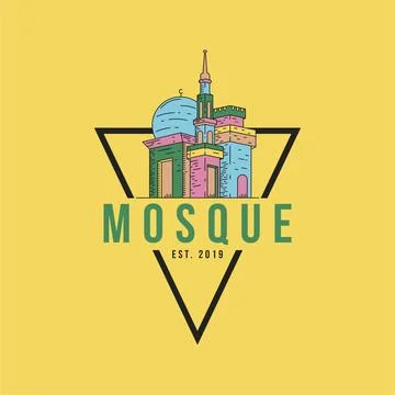 Mosque logo design concept template Stock Illustration