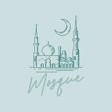 Mosque logo design concept template Stock Illustration
