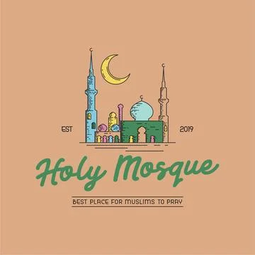Mosque logo design concept template Stock Illustration