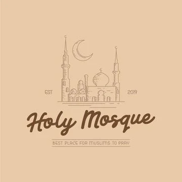 Mosque logo design concept template Illustrazione stock