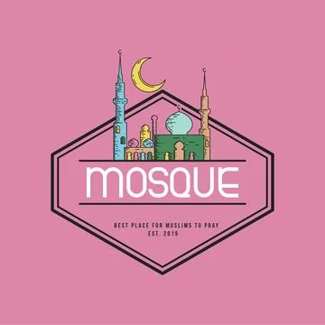Mosque logo design concept template Stock Illustration
