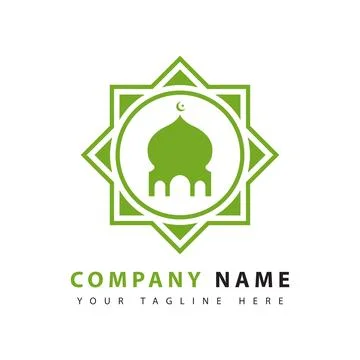 Mosque logo design template. Stock Illustration