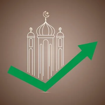 Mosque logo line Unique art Illustration, Vector Stock Illustration
