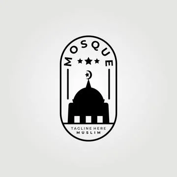 Mosque logo, muslim logo vector illustration design graphic , vintage logo Illustrazione stock