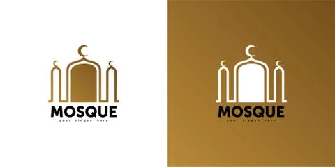 Mosque Logo Template Design Vector, Emblem, Design Concept, Creative Symbol Stock Illustration