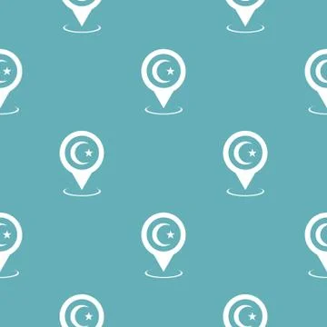Mosque map pointer pattern seamless blue 스톡 일러스트