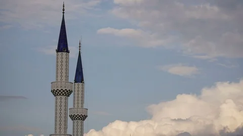 Mosque Minaret with Clouds Video stock 73068018