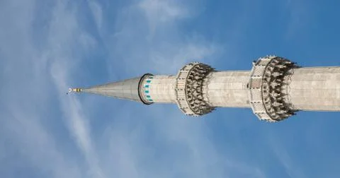 Mosque minaret in horizontal position Stock-Fotos