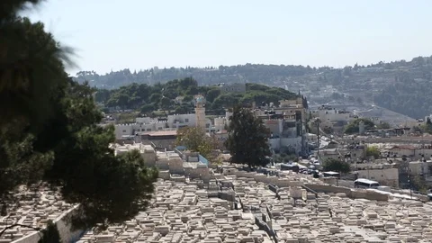 Mosque Minaret Overlooking Jerusalem Stock-Footage 102149277