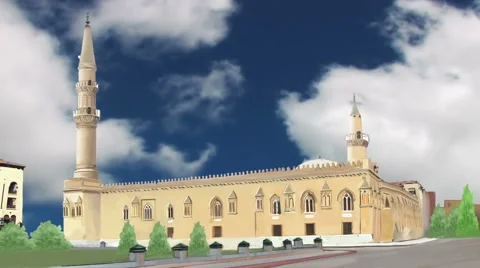 Mosque Modern Building Stock Footage 45970983