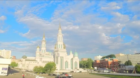 Mosque in Moscow in summer Timelapse Stock Footage 82052607