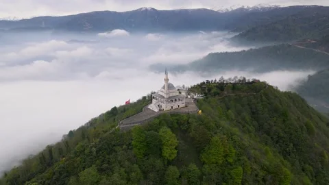 Mosque On The Mountain Peak Stock Footage 330335752