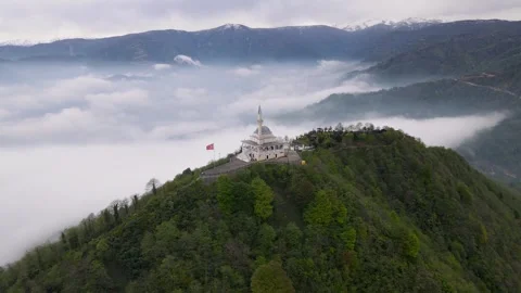 Mosque On The Mountain Peak Stock Footage 331920302