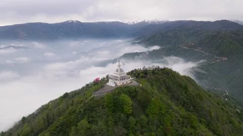 Mosque On The Mountain Peak Stock Footage 331994023