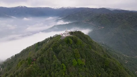 Mosque On The Mountain Peak Stock-Footage 332150067