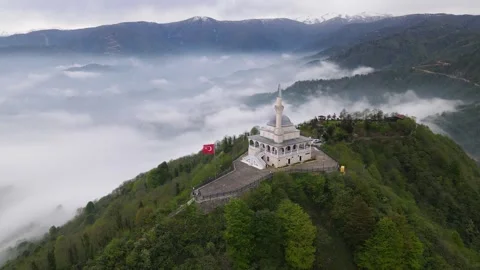 Mosque On The Mountain Peak Stock Footage 332562313