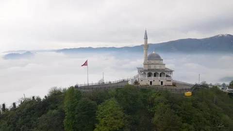 Mosque On The Mountain Peak Stock Footage 332702630