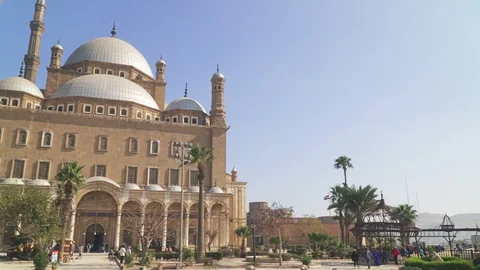 The Mosque of Muhammad Ali, an important landmark of Cairo Stock Footage 129404841