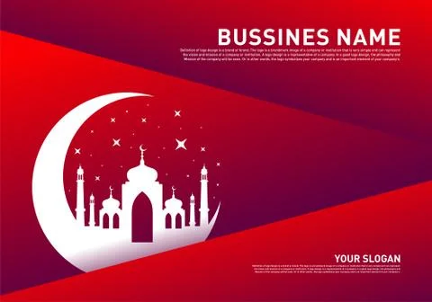 Mosque Muslim Icon Simple Background vector Illustration design template. Eid Stock Illustration