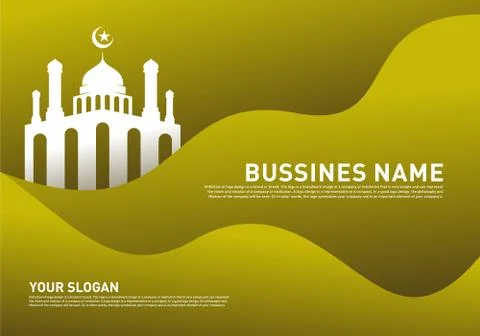 Mosque Muslim Icon Simple Background vector Illustration design template. Eid Stock Illustration