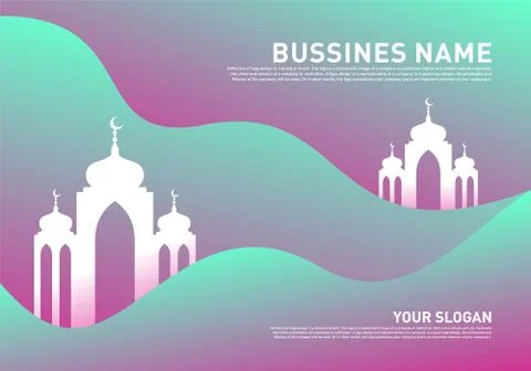 Mosque Muslim Icon Simple Background vector Illustration design template. Eid Illustrazione stock