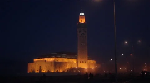 Mosque at night 1 Stock Footage 40054450