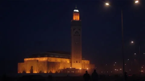 Mosque at night 2 Stock Footage 40056559