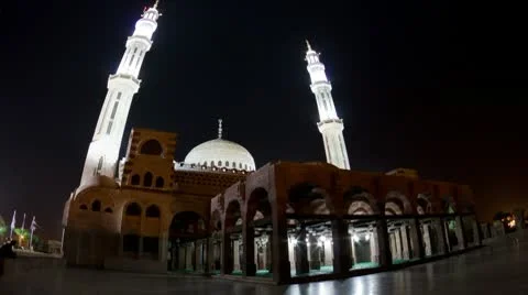 Mosque at night Stock Footage 8986443