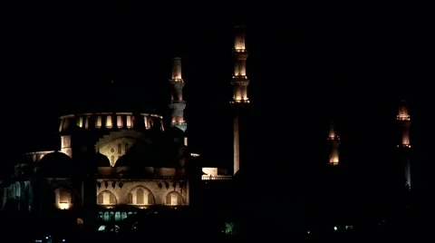 Mosque at night Stock Footage 48237071