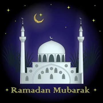 The mosque in the night sky 스톡 일러스트
