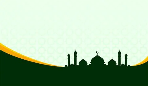 Mosque ornament on subtle islamic green background Stock Illustration