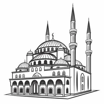 Mosque Outline Icon Vector Art Stock Illustration