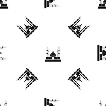 Mosque pattern seamless black Illustrazione stock