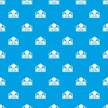Mosque pattern seamless blue Illustrazione stock