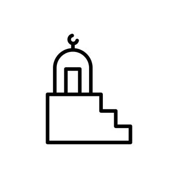 Mosque Ramadan icon. Simple line vector elements of islam icons for ui and ux Illustrazione stock